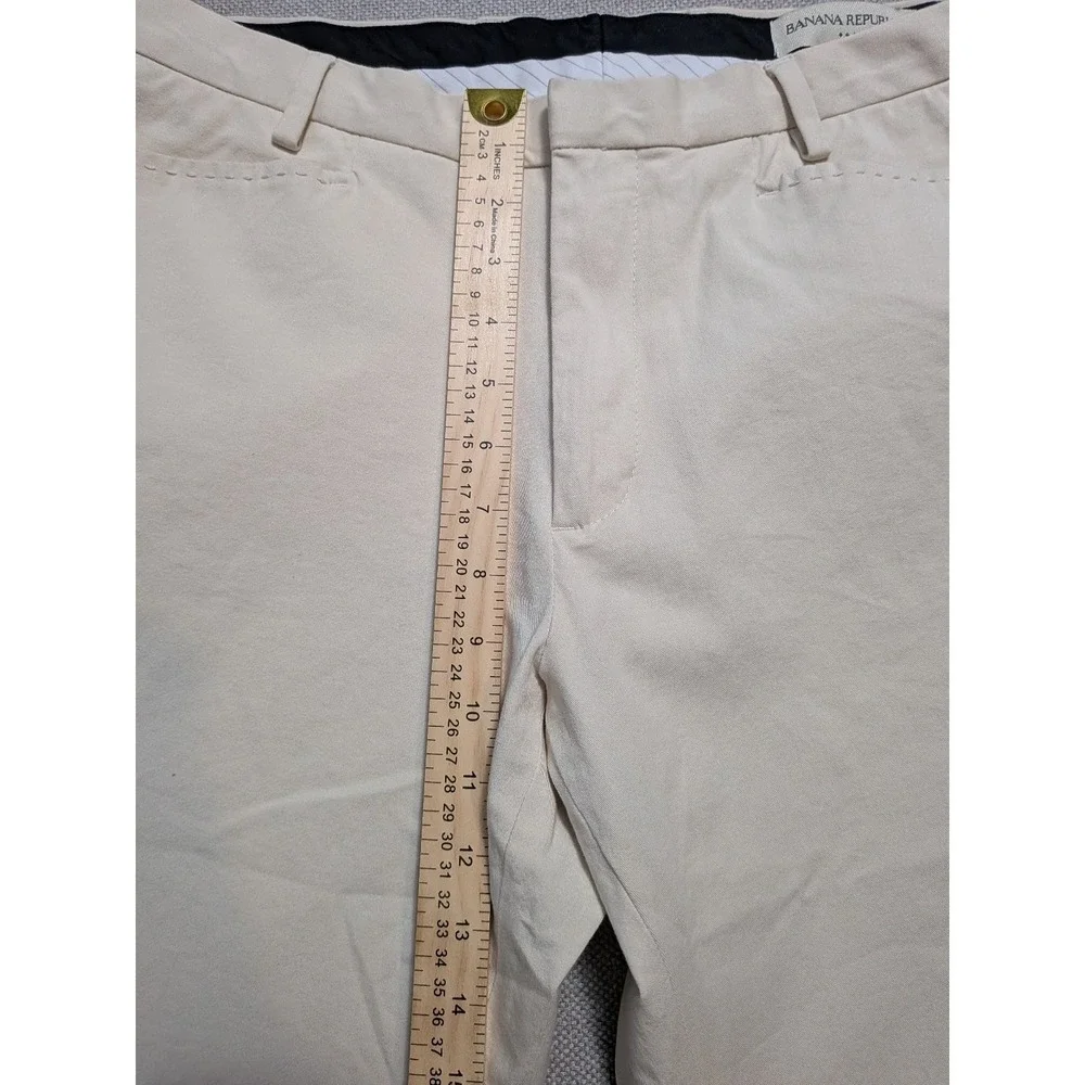 Banana Republic Dress Pants Mens 34x32 Khaki Flat Front Cotton Stretch Chino